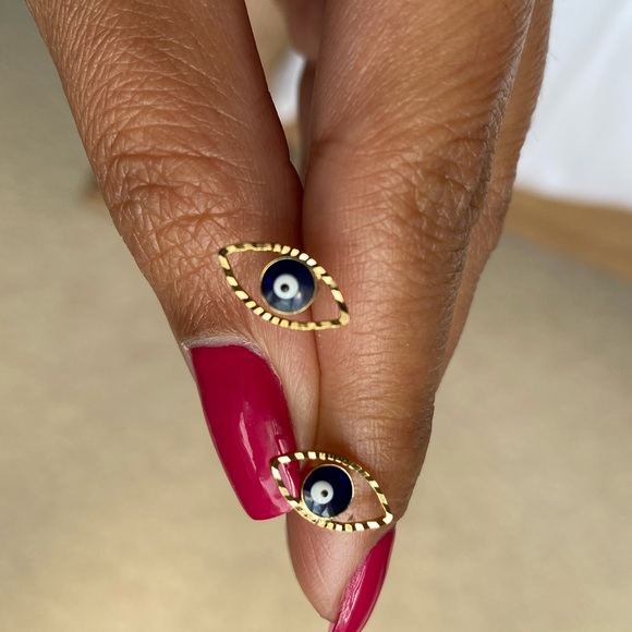 Stunning gold evil eye Earring - Picture 1 of 1